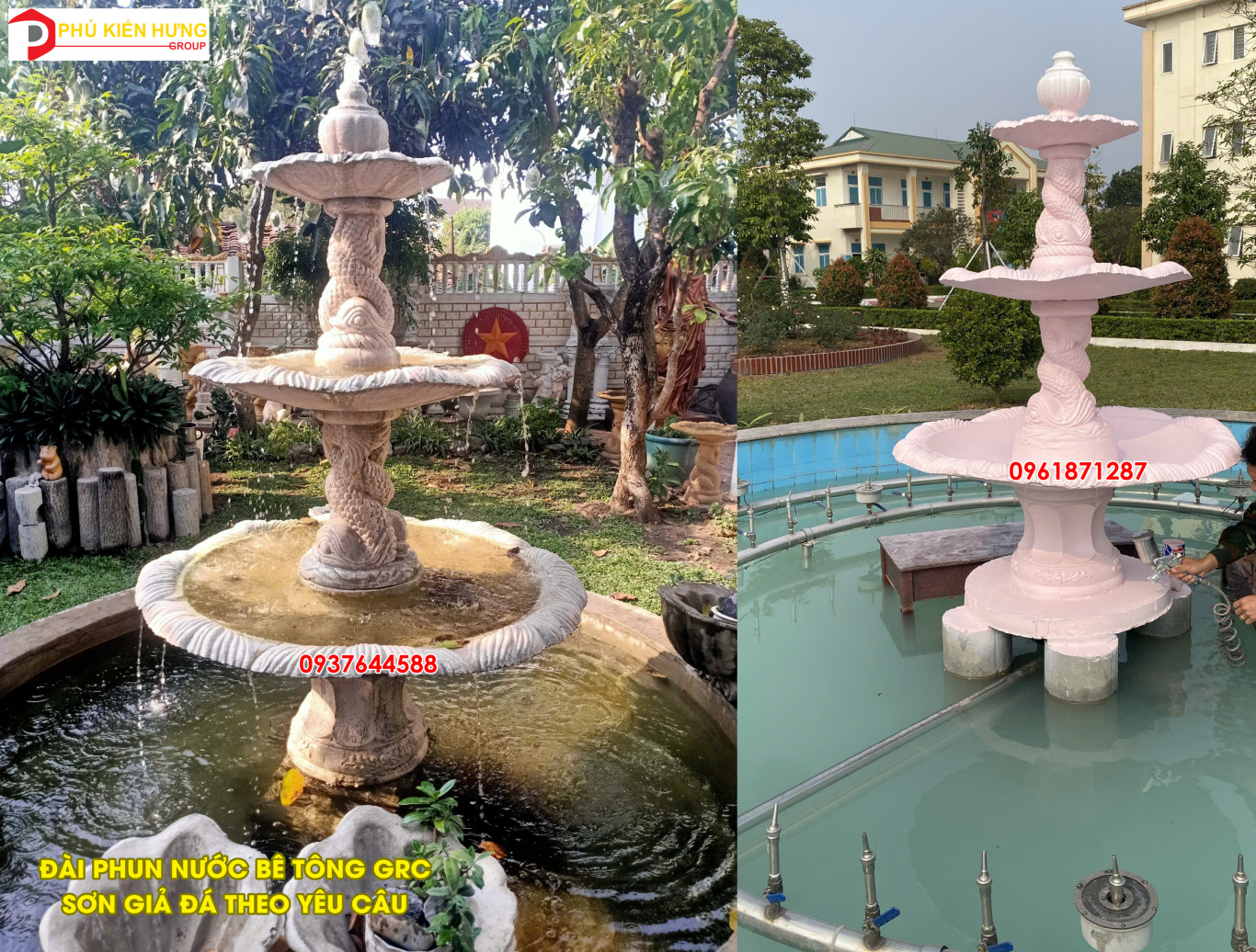 ĐÀI PHUN NƯỚC BÊ TÔNG GRC SƠN GIẢ ĐÁ