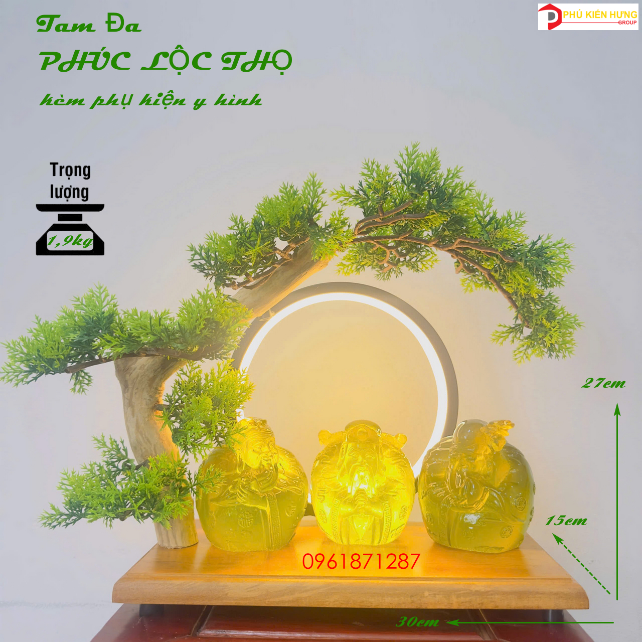 tam đa phúc lộc thọ kèm phụ kiện