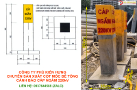 Cột Mốc Bê Tông Cảnh Báo Cáp Ngầm Điện Lực 220KV